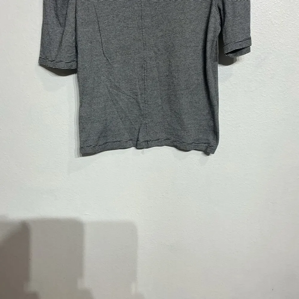 Madewell Blue Stripe Puff Sleeve Scoop Neck T-Shirt Sz M